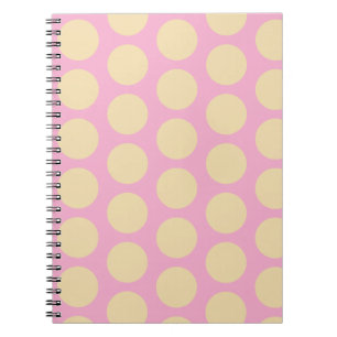 Retro Polka Prickar Rosa & Gul Design Anteckningsbok