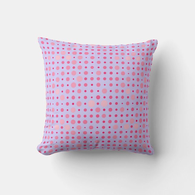 Retro Polka punkt 01.Rosa LPurple BG Kudde (Framsida)