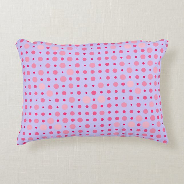 Retro Polka punkt 01.Rosa LPurple BG Prydnadskudde (Framsidan)