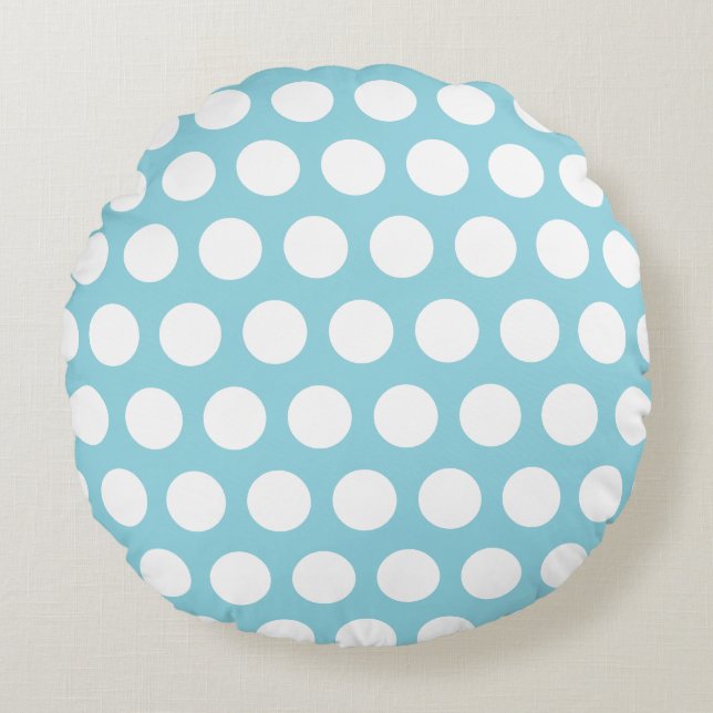 Retro polka punkt 50 stil rund kudde (Framsidan)