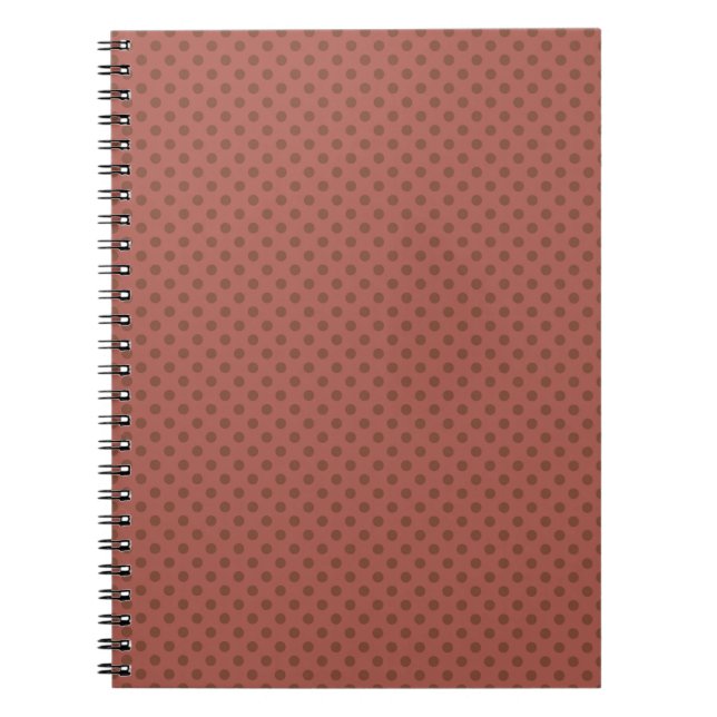Retro, polka, punktbrun anteckningsbok (Framsidan)