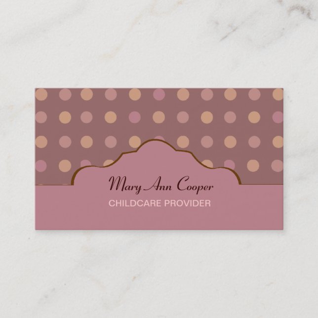 Retro Polkadots klassiker Visitkort (Framsida)