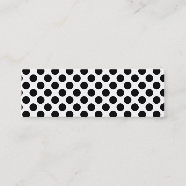 Retro Polkadots - svart & vit Mini Visitkort (Framsida)