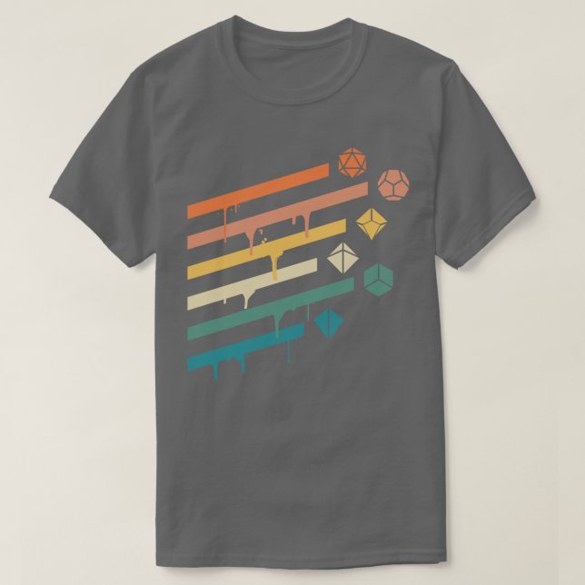 Retro Polyhedral Dice Set Ray Tabletop RPG Addict T Shirt (Design framsida)