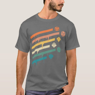 Retro Polyhedral Dice Set Ray Tabletop RPG Addict T Shirt