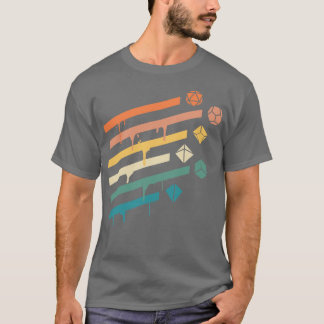 Retro Polyhedral Dice Set Ray Tabletop RPG Addict T Shirt