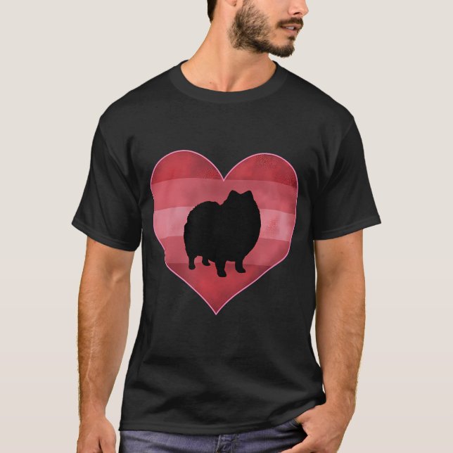 Retro Pomeranian Valentines day Heart Kärlek Women T Shirt (Framsida)