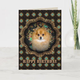 Retro Pommern Birthday Card Kort