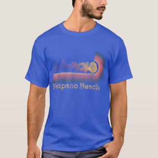 Retro Pompano Beach Tropical Flowers 80s Style Sur T Shirt