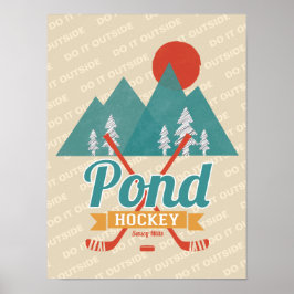 Retro Pond Hockey gör det utanför Poster