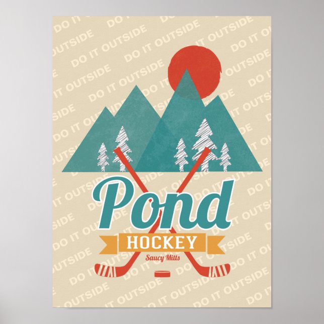 Retro Pond Hockey gör det utanför Poster (Framsidan)