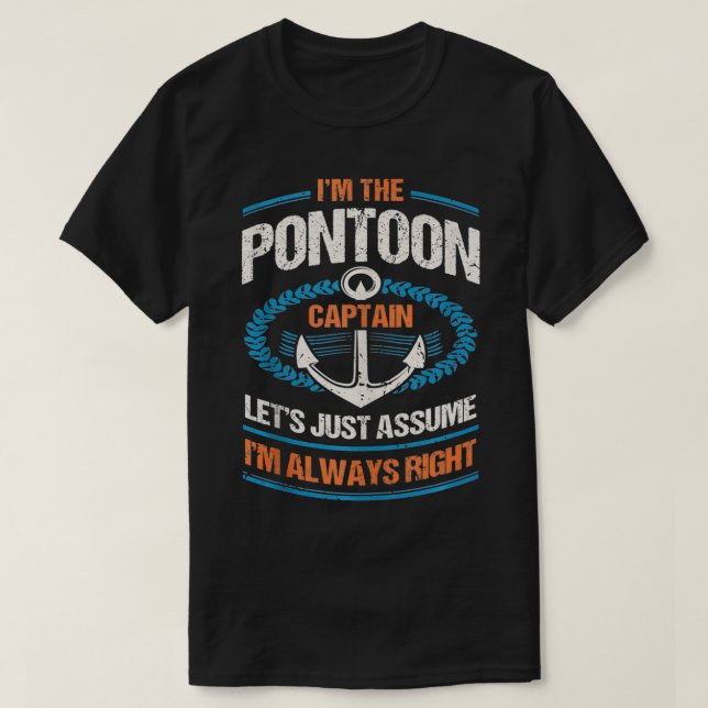 Retro Pontoon Boat Owner Gift jag är Pontoon Boa T Shirt (Design framsida)