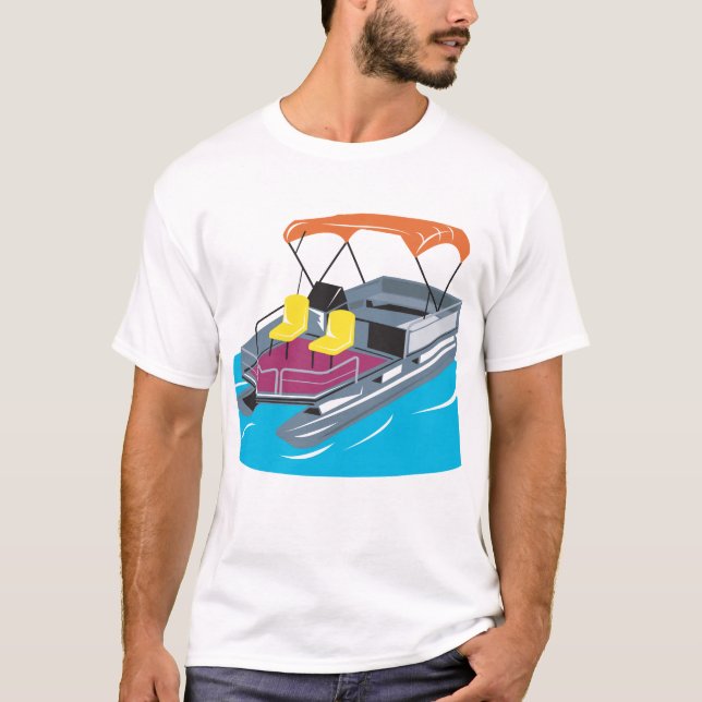 Retro Pontoonfartyg Tee (Framsida)