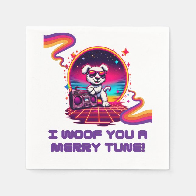 Retro Poochie Dreamscape Pappersservett (Framsidan)