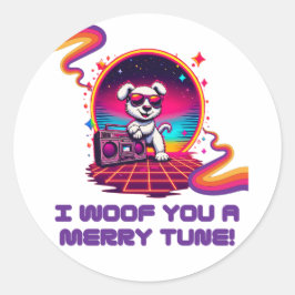 Retro Poochie Dreamscape Runt Klistermärke