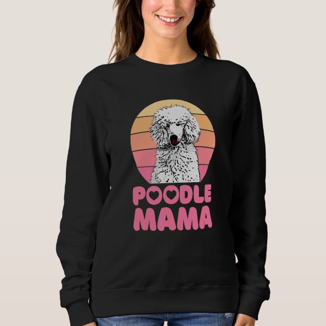 Retro Poodle Mama with heart Cute Poodle T Shirt (Framsida)