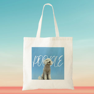 Retro Poodle Söker Upp mot Blå Himmel Konst Tygkasse