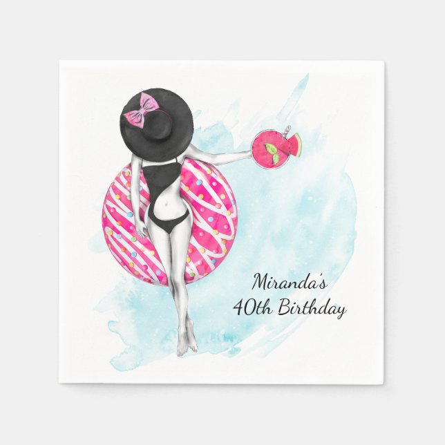 Retro Pool 40-årsfest servetter (Framsidan)