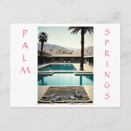 Retro Poolside Zebra Theme Helgdag Personalize Vykort