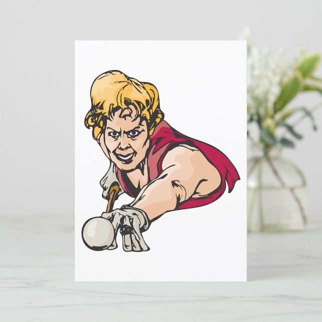 Retro Poolspelare Vintage Biljard Sporter Inbjudningar (Skapare uppladdad)