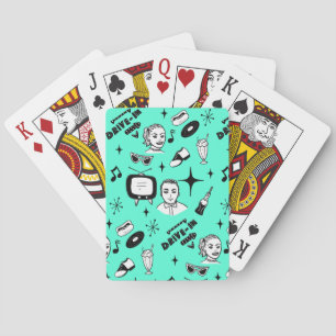 Retro Pop 1950's Stil Nostalgic Graphics Casinokort
