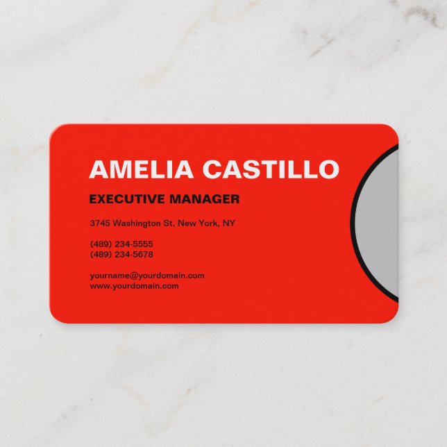 Retro Pop Art 60s 70s Snyggt - minimalistisk röd Visitkort (Framsida)