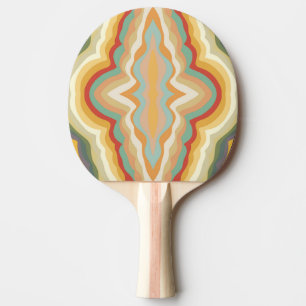 Retro Pop Art Abstrakt Geometrisk Vågig Mönster Pingisracket