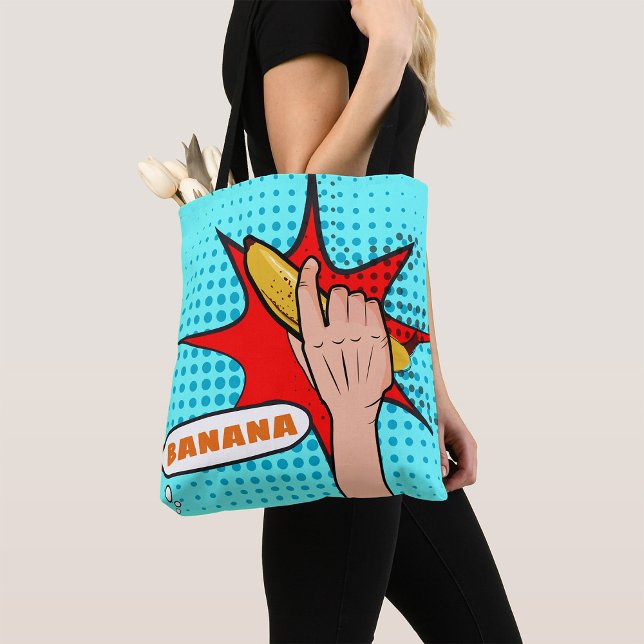 Retro Pop Art-Banan Serietidningsstil Tygkasse (Skapare uppladdad)