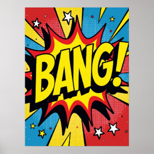 Retro Pop Art "BANG!" Åtgärd Poster