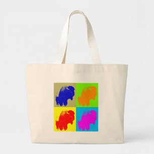 Retro Pop Art Bison Buffalo Artwork Jumbo Tygkasse