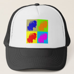 Retro Pop Art Bison Buffalo Artwork Truckerkeps