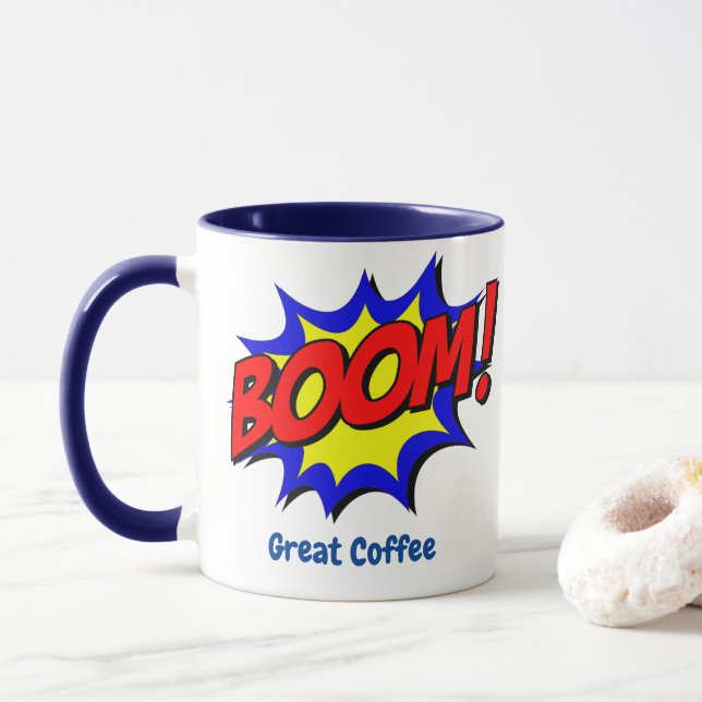 Retro Pop Art - Boom Designade Mugg (Med munk)