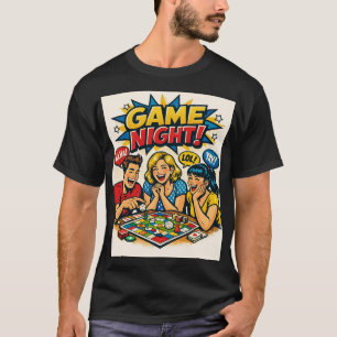 Retro Pop Art Brädspel Vänner T Shirt