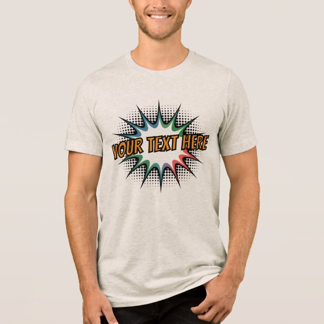 Retro Pop Art Comic Book Halftone Explosion T Shirt (Framsida)