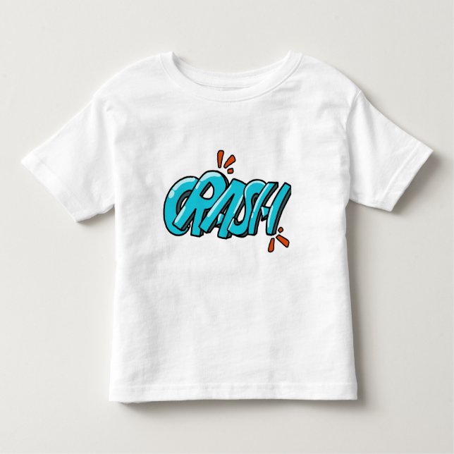 Retro Pop Art CRASH Graffiti Lettering T Shirt (Framsida)