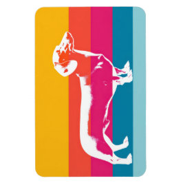 Retro Pop Art Dachshund Siluett Magnet