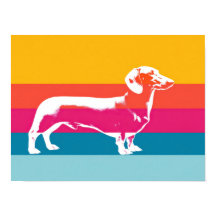 Retro Pop Art Dachshund Siluett