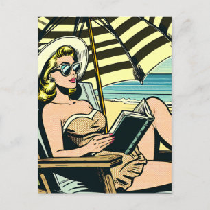Retro Pop Art Dam Bara att säga hej Vykort
