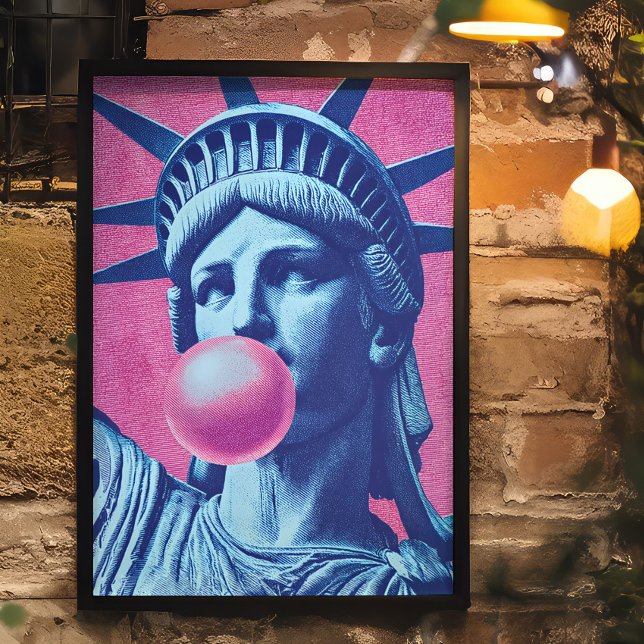 Retro Pop Art Dam Liberty Poster (Make a bold statement with this pop art-style Statue of Liberty poster)