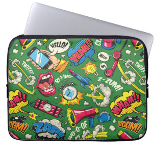 Retro Pop Art Explosion - Vibrant Tecknad Urban Laptop Fodral