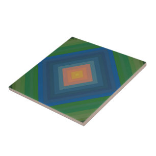 Retro Pop Art Färg Stripe Diamant Mönster  Kakelplatta