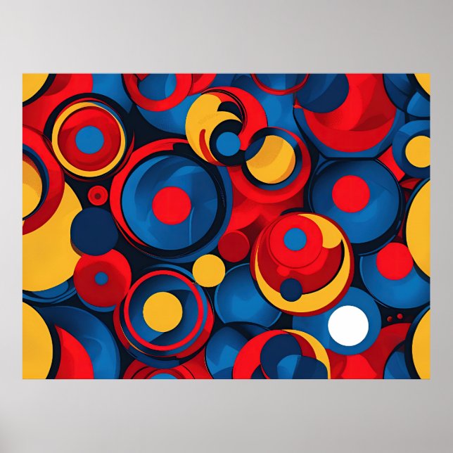 Retro Pop Art Geometric Circles Poster (Framsidan)