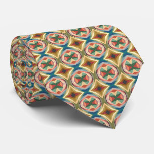 Retro Pop Art Geometriskt Färgblocksmönster Slips