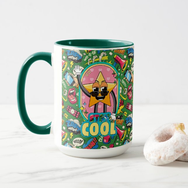 Retro Pop Art "Håll dig cool" Morph-mugg Mugg (Med munk)