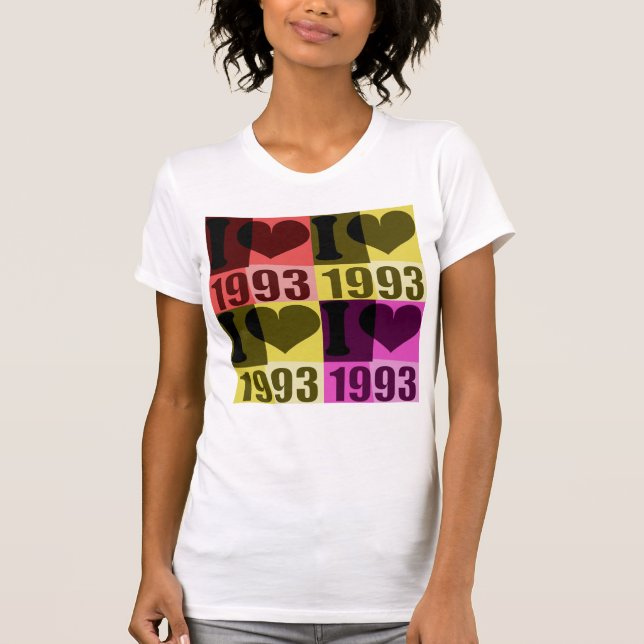 Retro Pop Art - Jag älskar 1993 T-Shirt (Framsida)