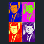 Retro Pop Art JFK John F. Kennedy Poster<br><div class="desc">F.d. amerikanske presidenten John F. Kennedy Pop Art Digital Image - Amerikansk historia och Politik Poster trycksaker</div>