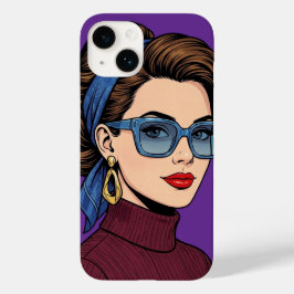Retro Pop Art Kvinna Telefonfodral
