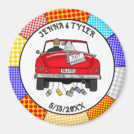 Retro Pop Art Mr & Mrs. | Endast Har gift Magnet