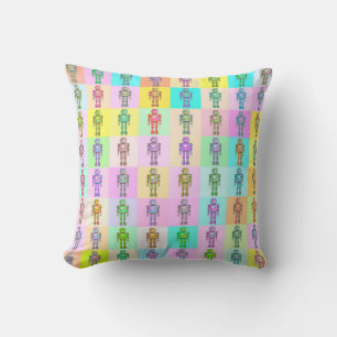Retro Pop Art Robots Kudde