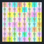 Retro Pop Art Robots v1 Poster<br><div class="desc">En robot av typen Pop Art många är utformad för att användas i olika kombinationer av 5 färg i en skärm-utskrift som stil.</div>